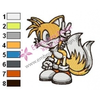 Miles Tails Sonic Embroidery Design 02